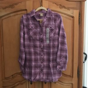 NWT Duluth Trading Crosscut Wicking Flannel Tunic